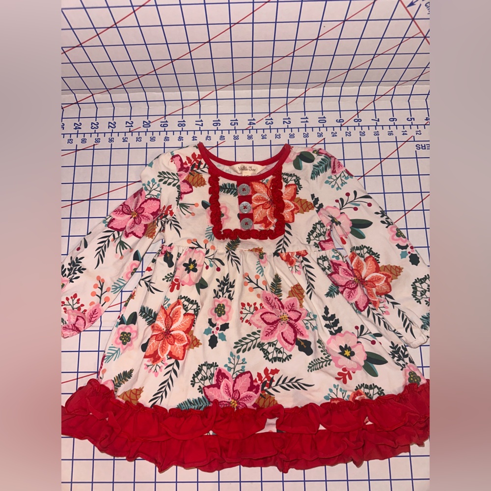 Matilda Jane Pink & Coral Floral Ruffle Dress